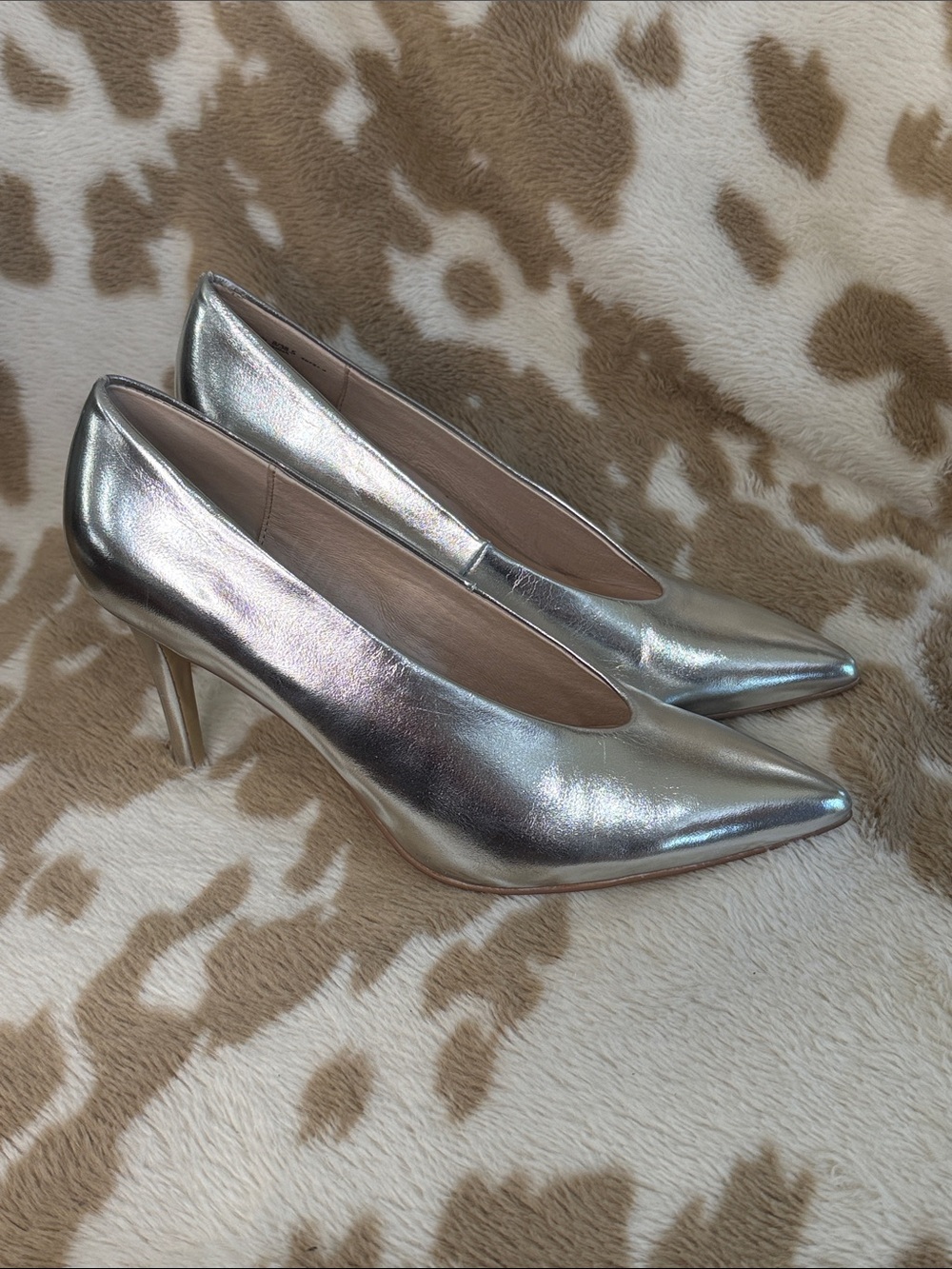 Chinese Laundry Metallic Silver Pointed-Toe Stiletto Pumps